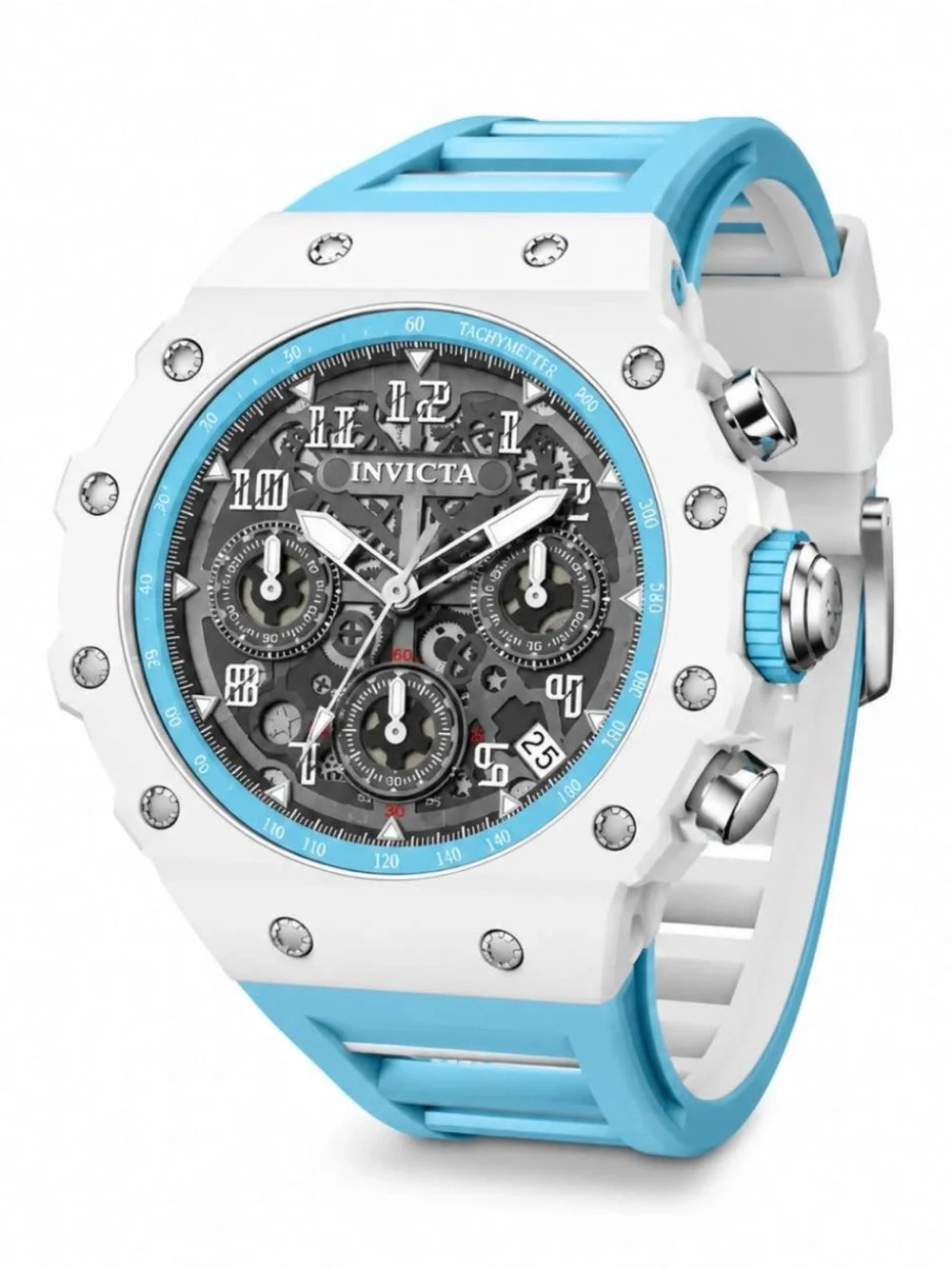 Invicta Racing Apexium Light Blue & white Unisex Watch - 41mm,New